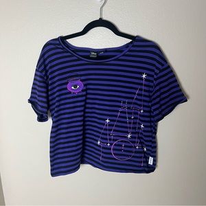 Disney her universe boxy stripe castle purple tee